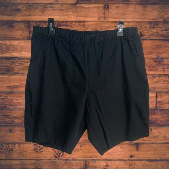 5 for $25🔥Woman Within Black Elastic Waist Classic Fit Shorts 14W - Picture 1 of 4